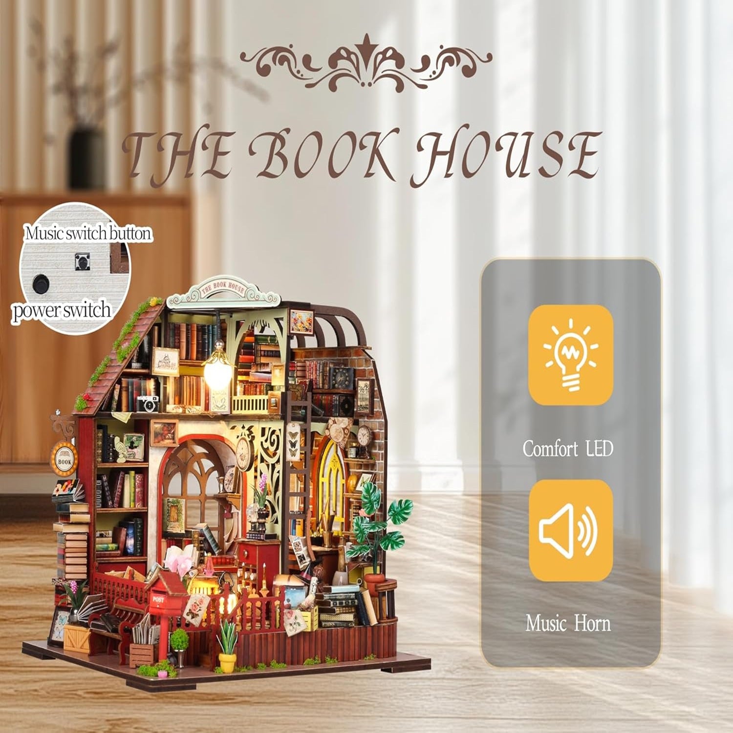 DIY Miniature Dollhouse
Rolife Cutebee HYUKBI DIY Booknook Dollhouse Kit 3D Wooden Puzzle 
Micro Building Blocks Set