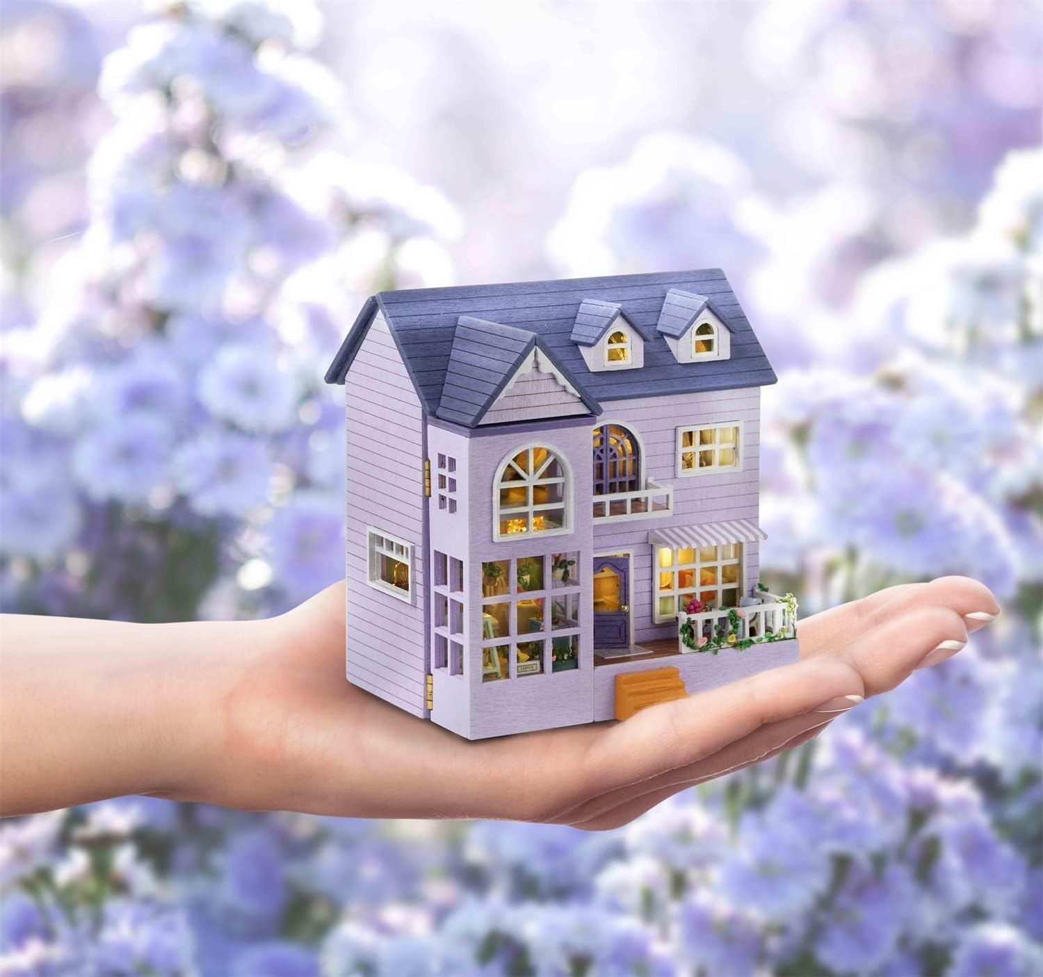 HYUKBI DIY Miniature House Kit with LED Light