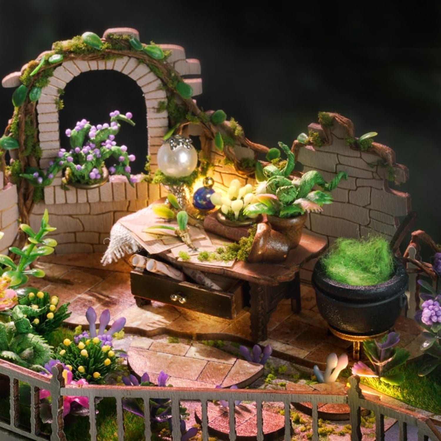 DIY Wooden Dollhouse Miniature Kit with LED-Magic House 