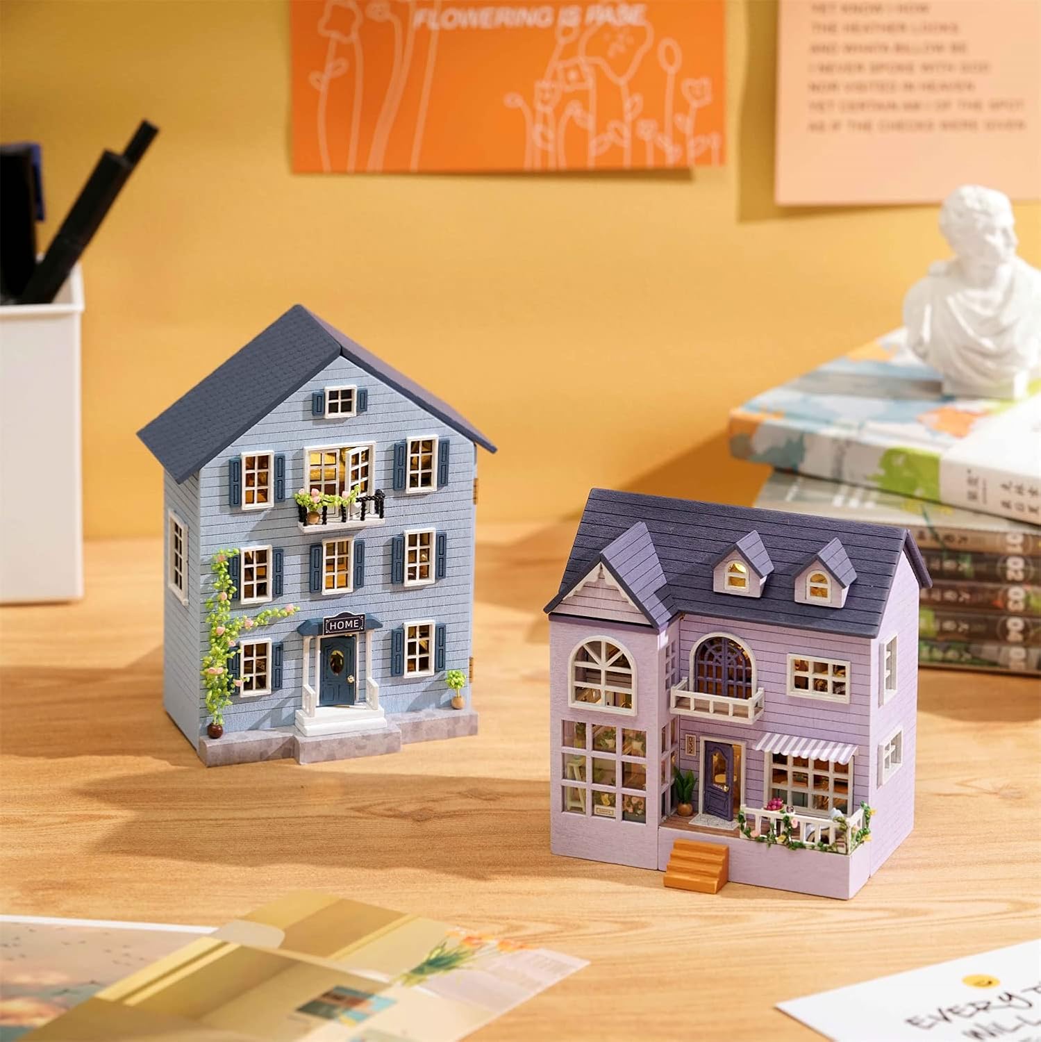 HYUKBI DIY Miniature House Kit with LED Light