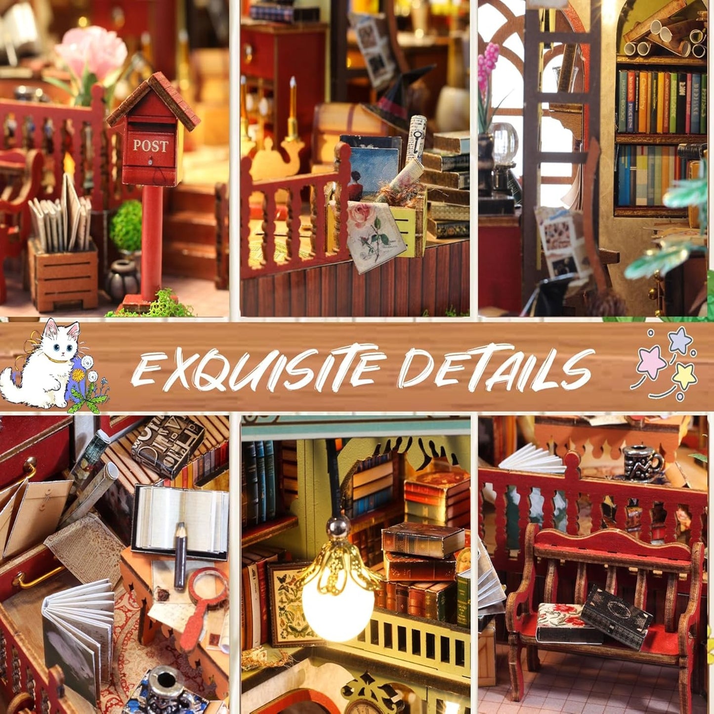 DIY Miniature Dollhouse
Rolife Cutebee HYUKBI DIY Booknook Dollhouse Kit 3D Wooden Puzzle 
Micro Building Blocks Set
