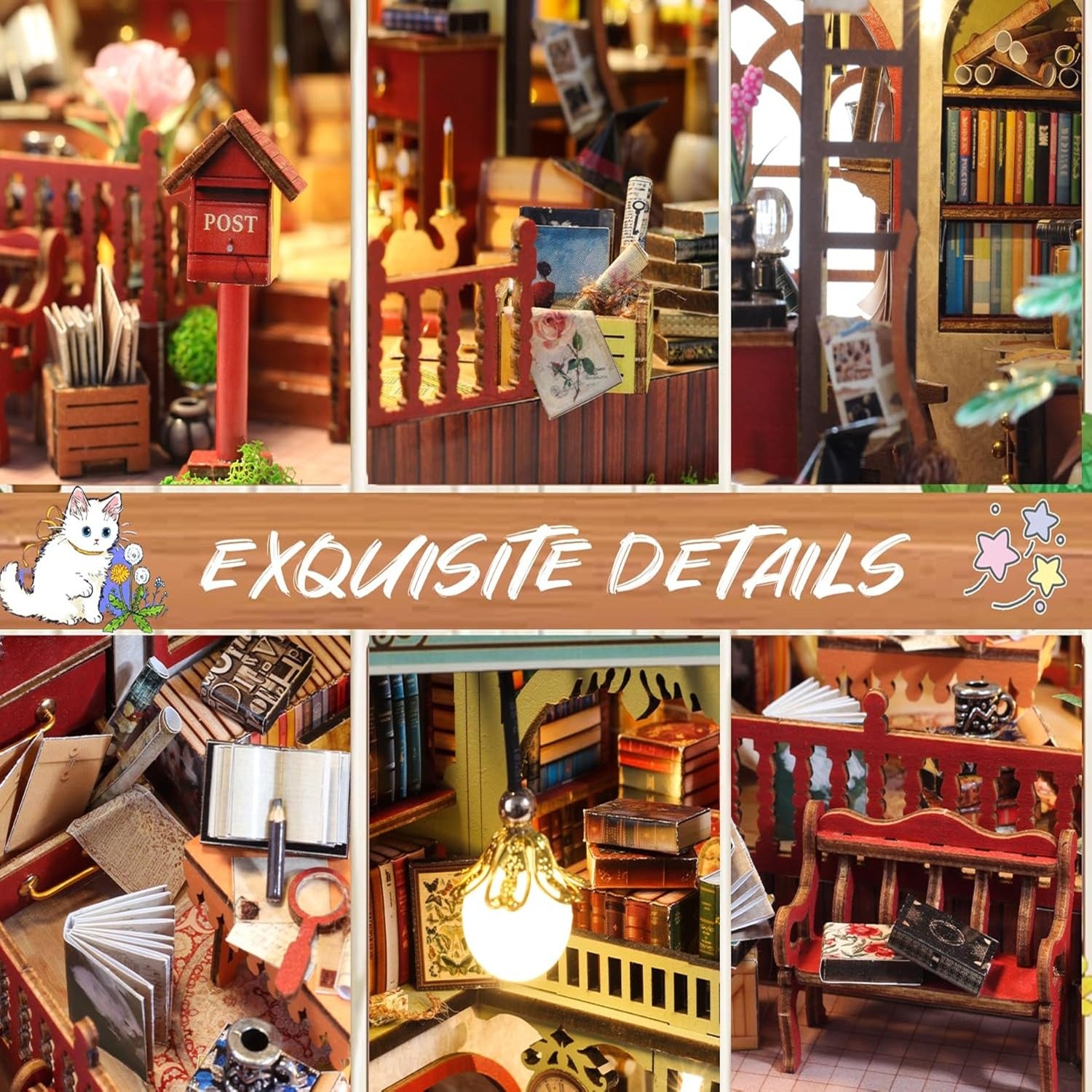 DIY Miniature Dollhouse
Rolife Cutebee HYUKBI DIY Booknook Dollhouse Kit 3D Wooden Puzzle 
Micro Building Blocks Set