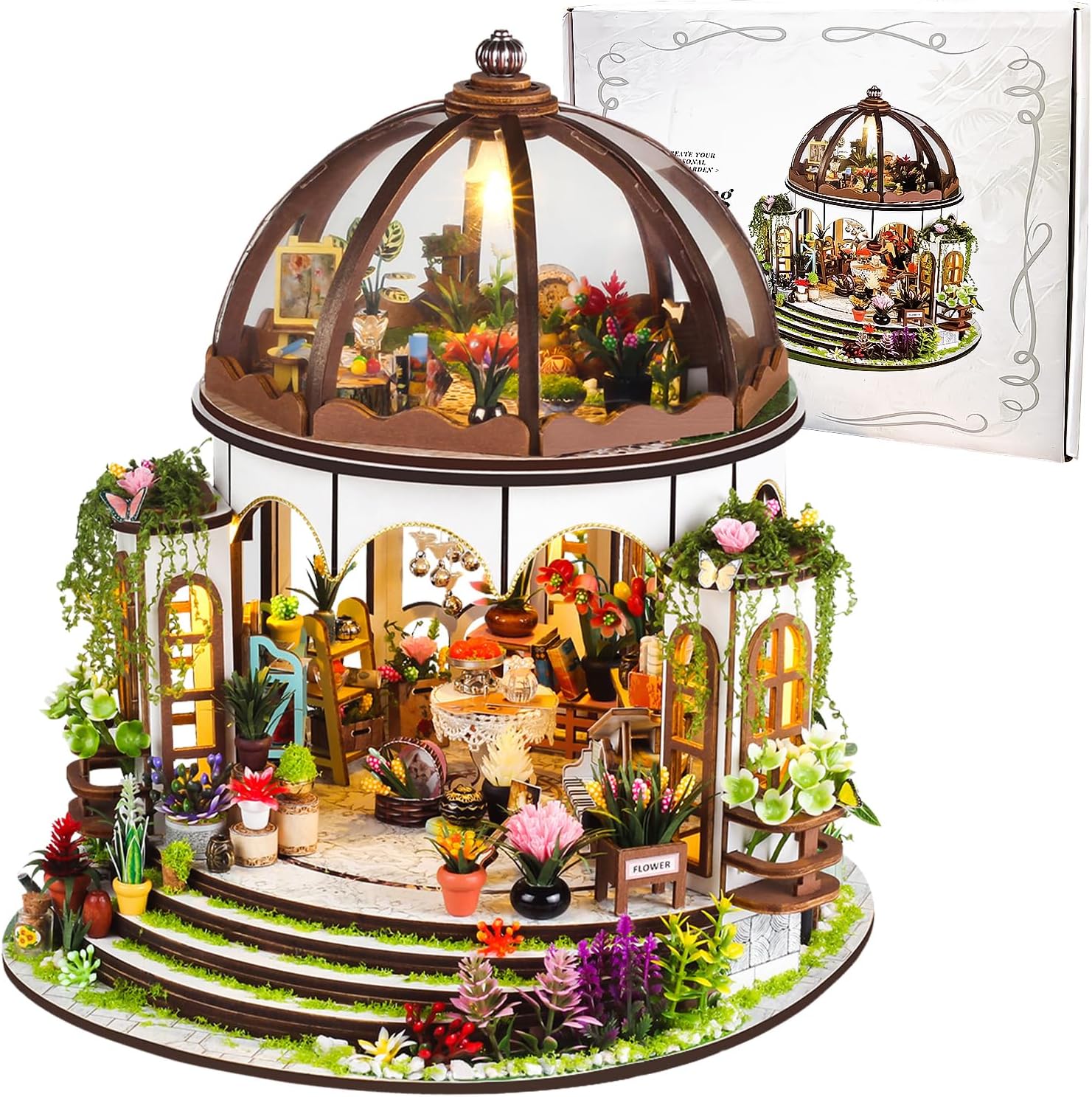 HYUKBI DIY Miniature House Kit with LED Light