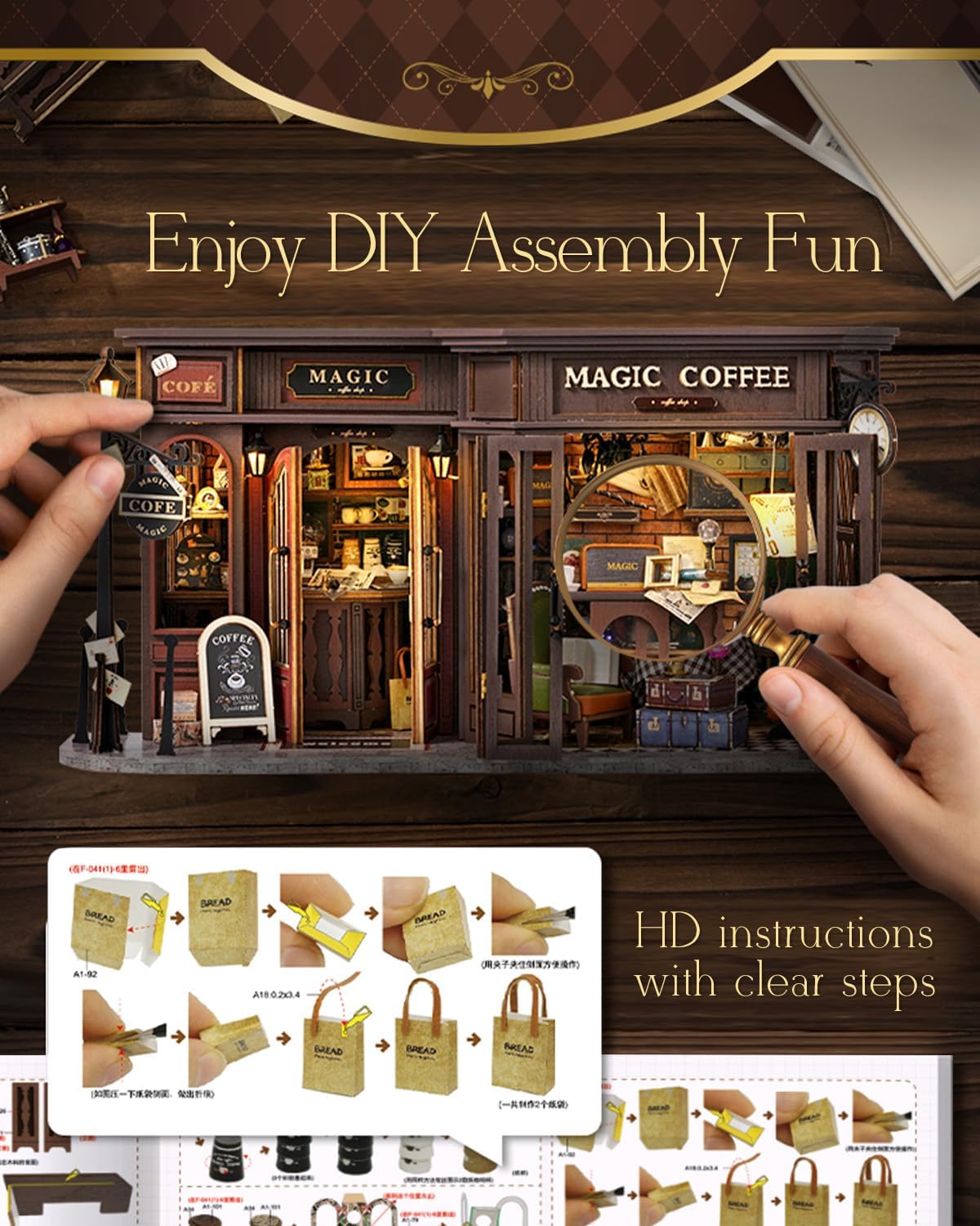 DIY Miniature Dollhouse
Rolife Cutebee HYUKBI DIY Booknook Dollhouse Kit 3D Wooden Puzzle 
Micro Building Blocks Set
Blindbox plush cute toy
