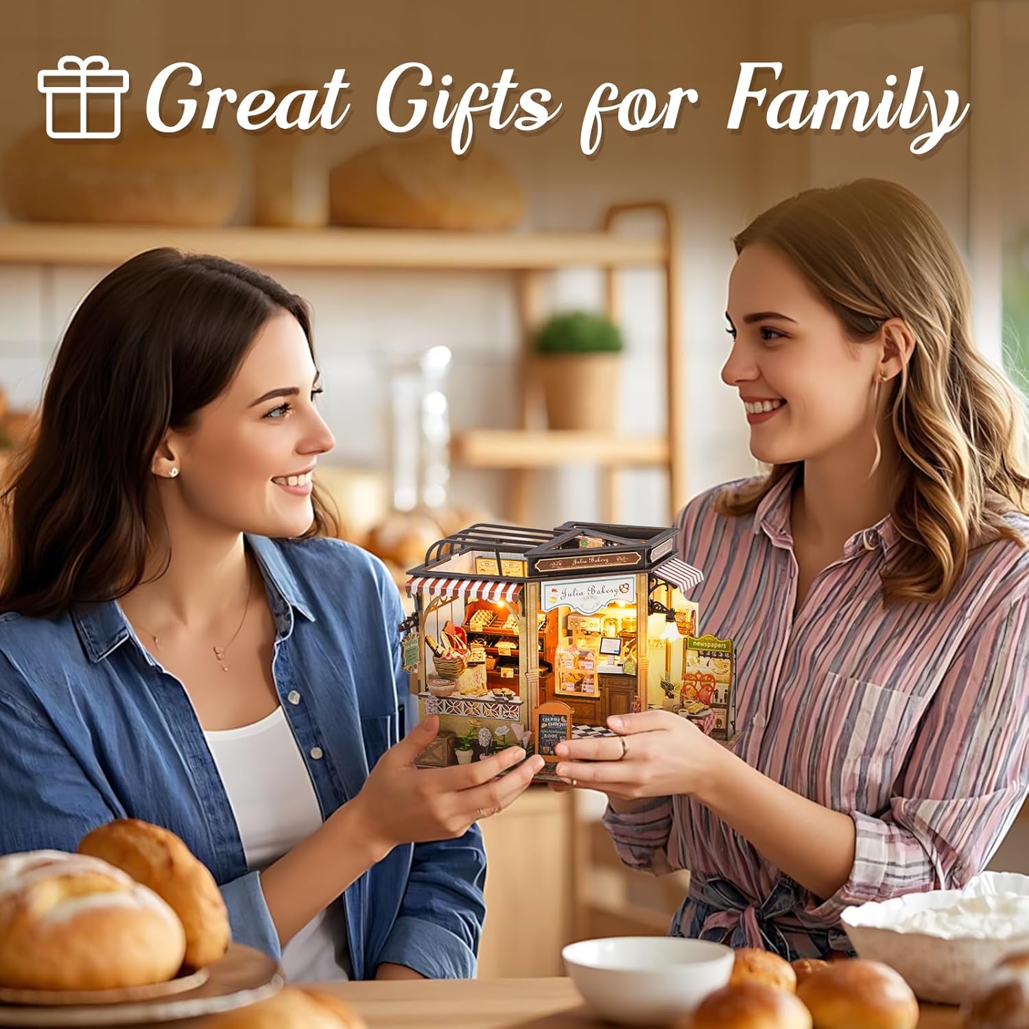 DIY Wooden Dollhouse Miniature Kit with LED Light 