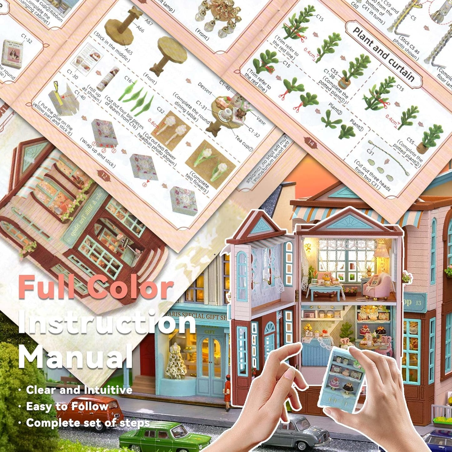 HYUKBI DIY Miniature House Kit with LED Light