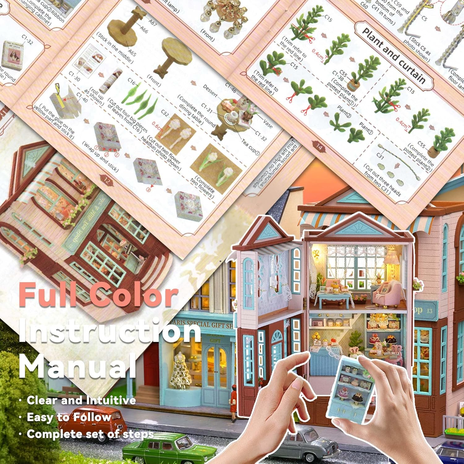 HYUKBI DIY Miniature House Kit with LED Light