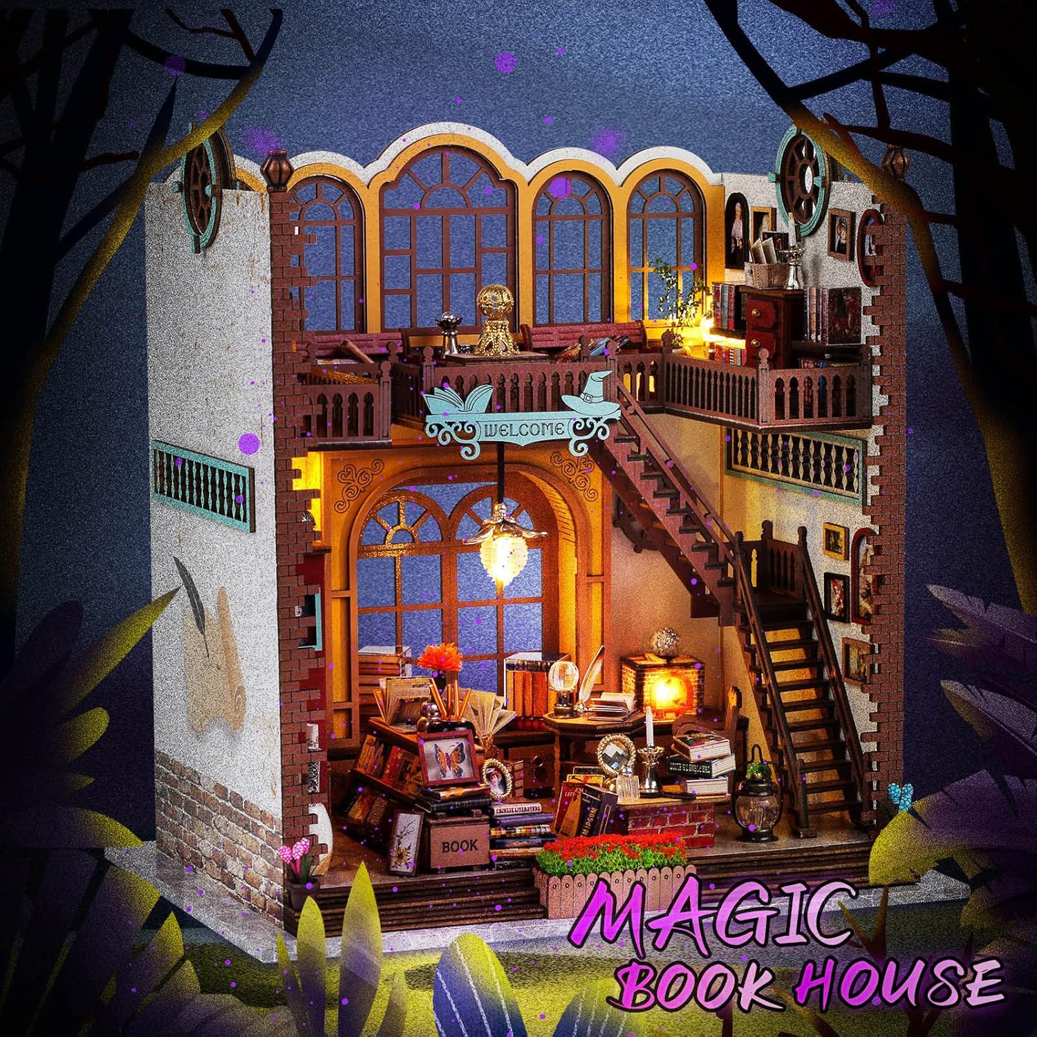 DIY Miniature Dollhouse Kit- Diorama Book Nook