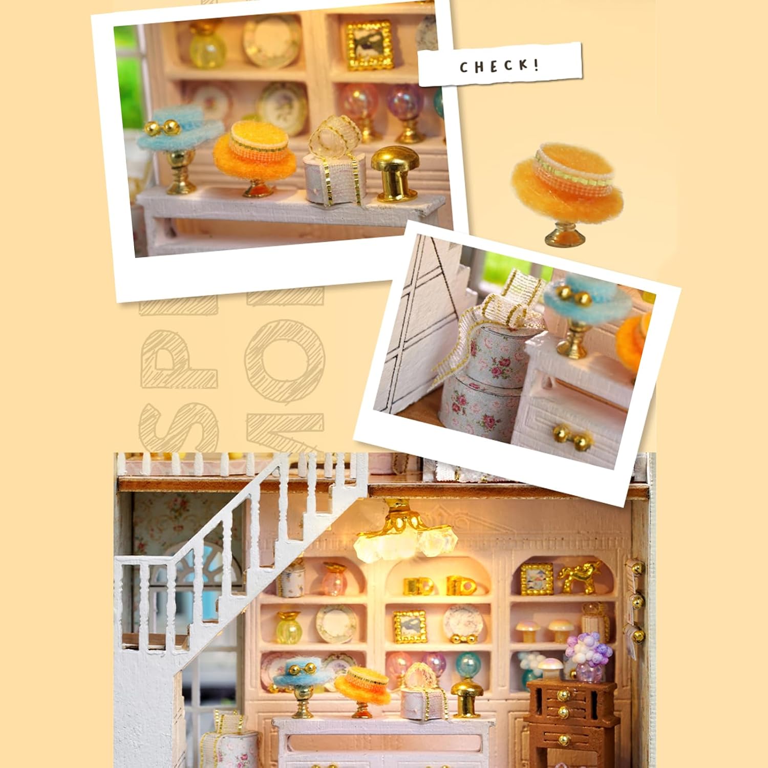 HYUKBI DIY Miniature House Kit with LED Light
