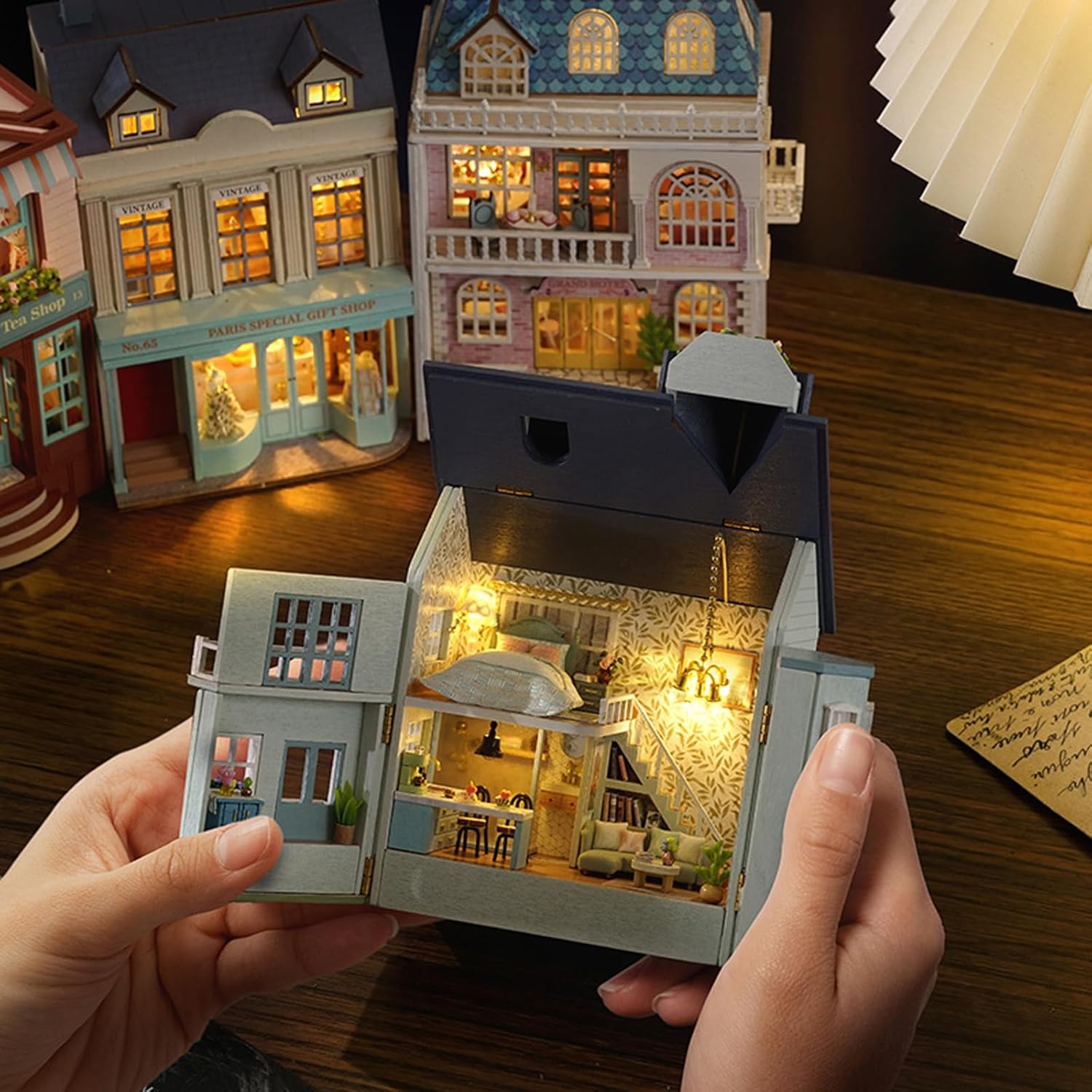 HYUKBI DIY Miniature House Kit with LED Light
