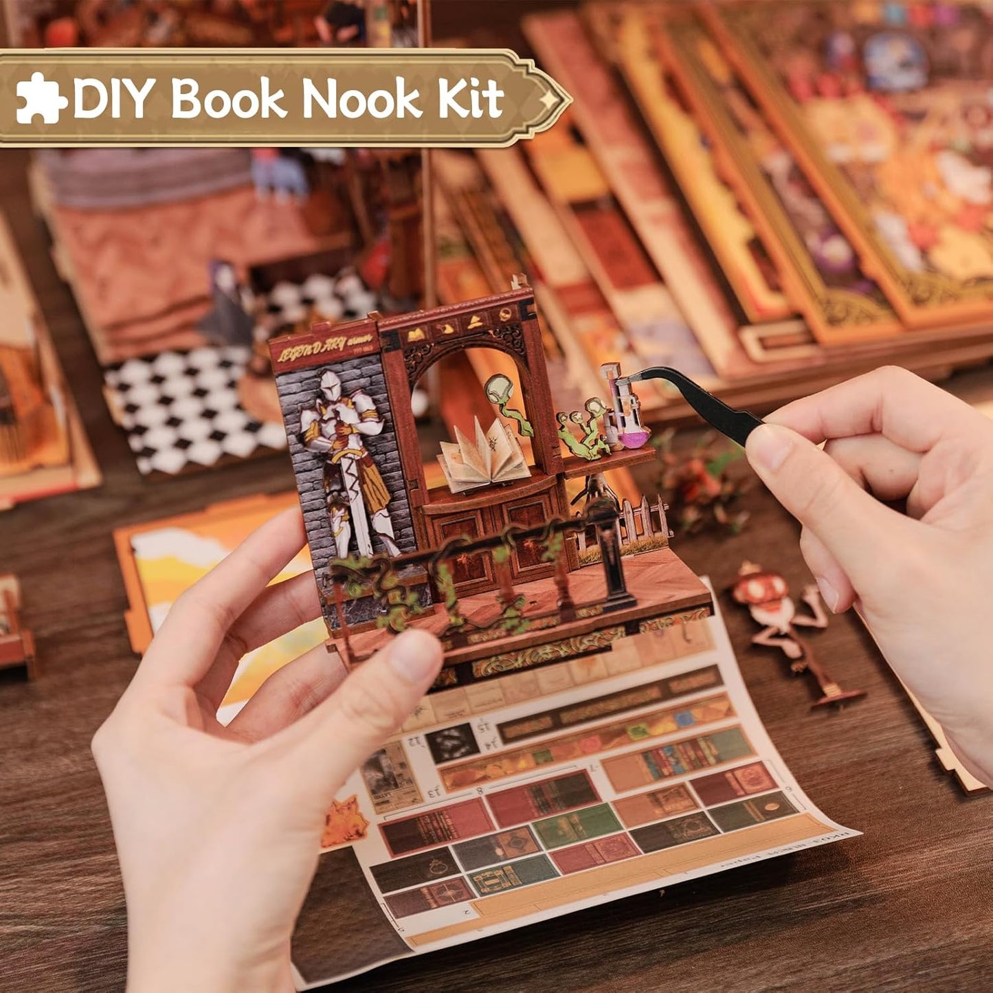 DIY Miniature Dollhouse
Rolife Cutebee HYUKBI DIY Booknook Dollhouse Kit 3D Wooden Puzzle 
Micro Building Blocks Set