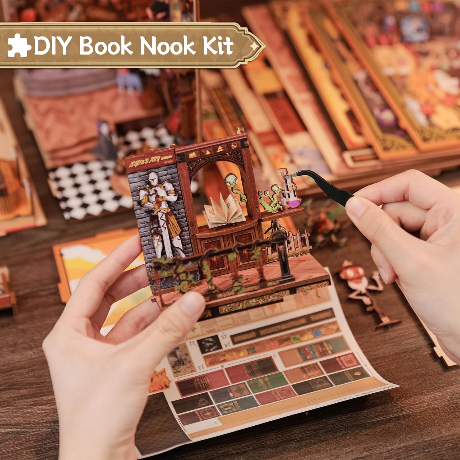 DIY Miniature Dollhouse
Rolife Cutebee HYUKBI DIY Booknook Dollhouse Kit 3D Wooden Puzzle 
Micro Building Blocks Set