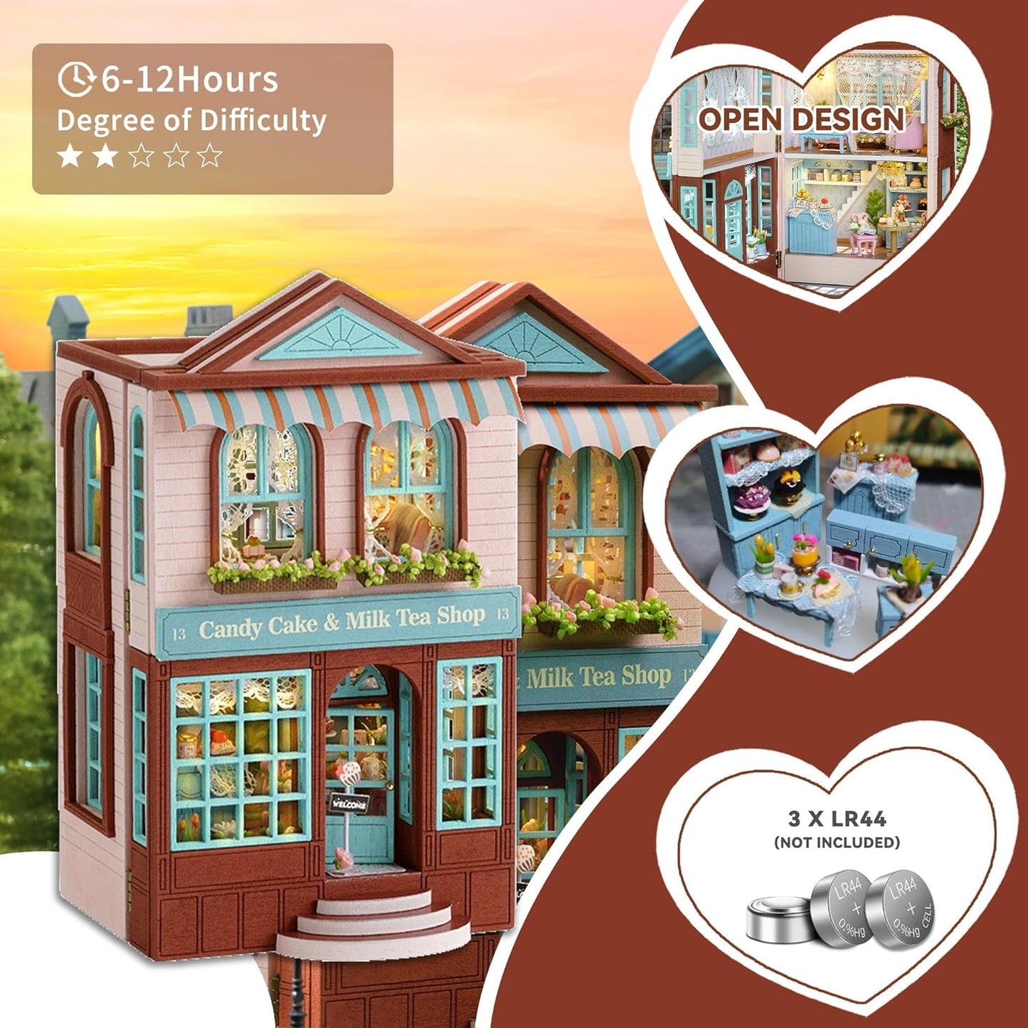 HYUKBI DIY Miniature House Kit with LED Light