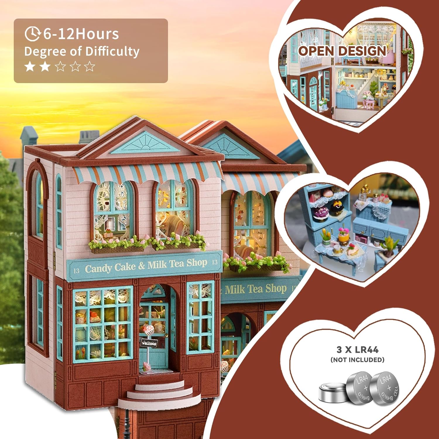 HYUKBI DIY Miniature House Kit with LED Light
