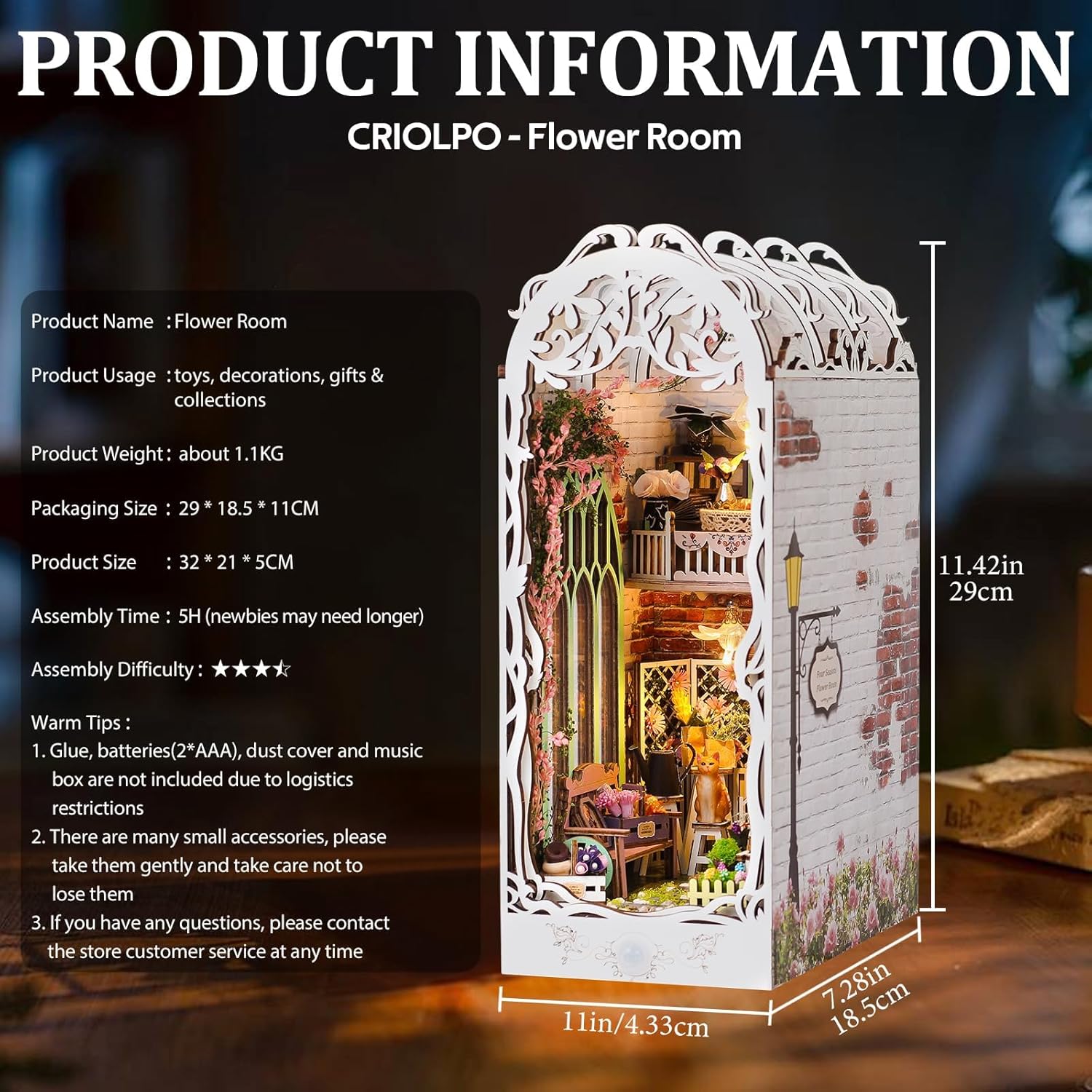 HYUKBI DIY Booknook Dollhouse Kit