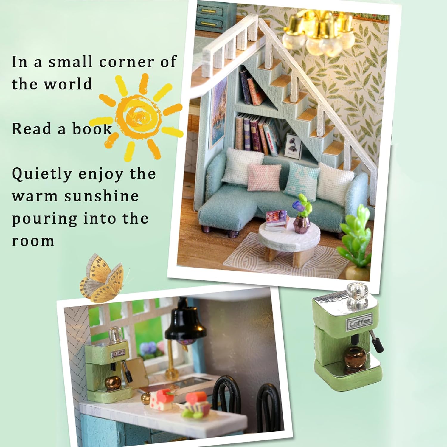 HYUKBI DIY Miniature House Kit with LED Light