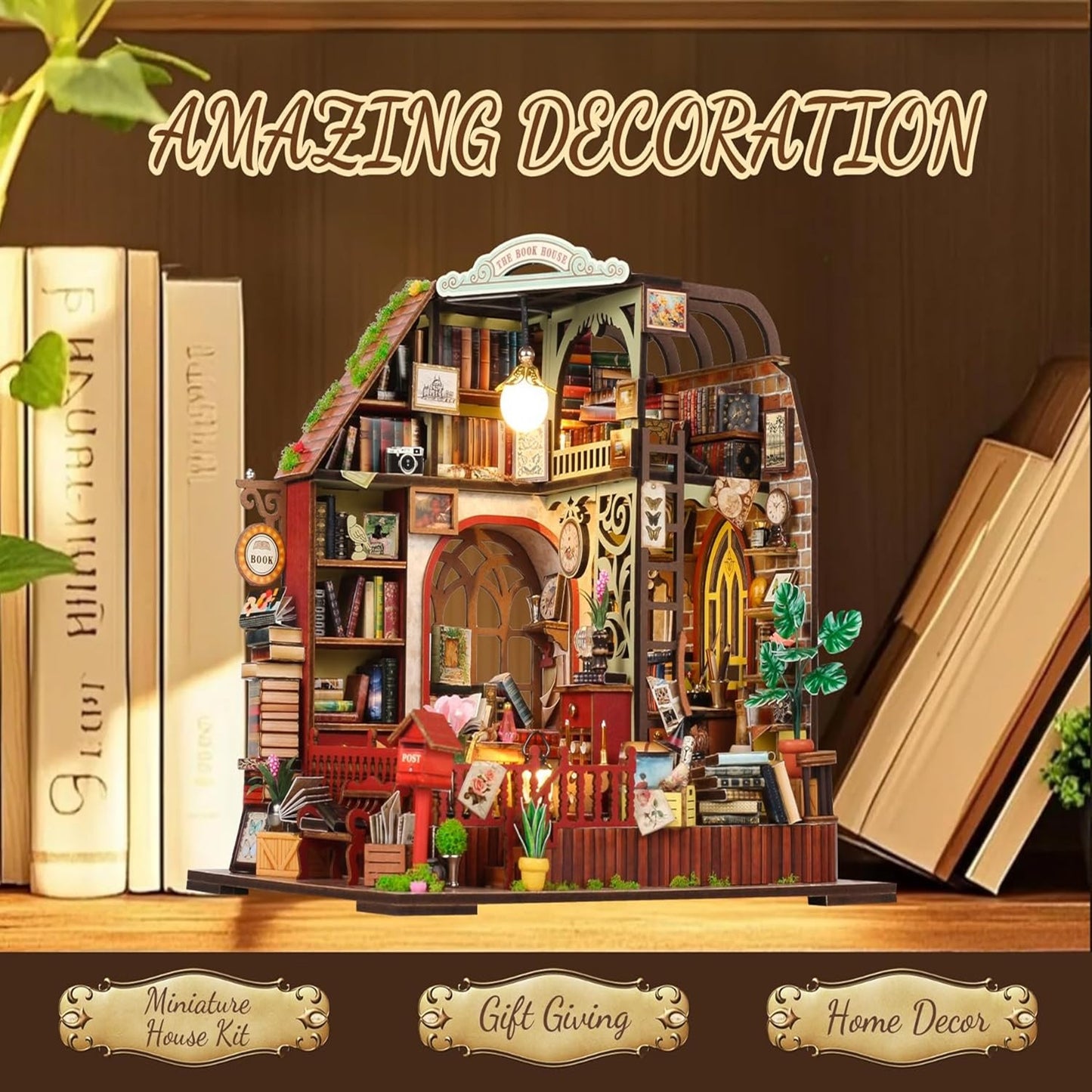 DIY Miniature Dollhouse
Rolife Cutebee HYUKBI DIY Booknook Dollhouse Kit 3D Wooden Puzzle 
Micro Building Blocks Set
