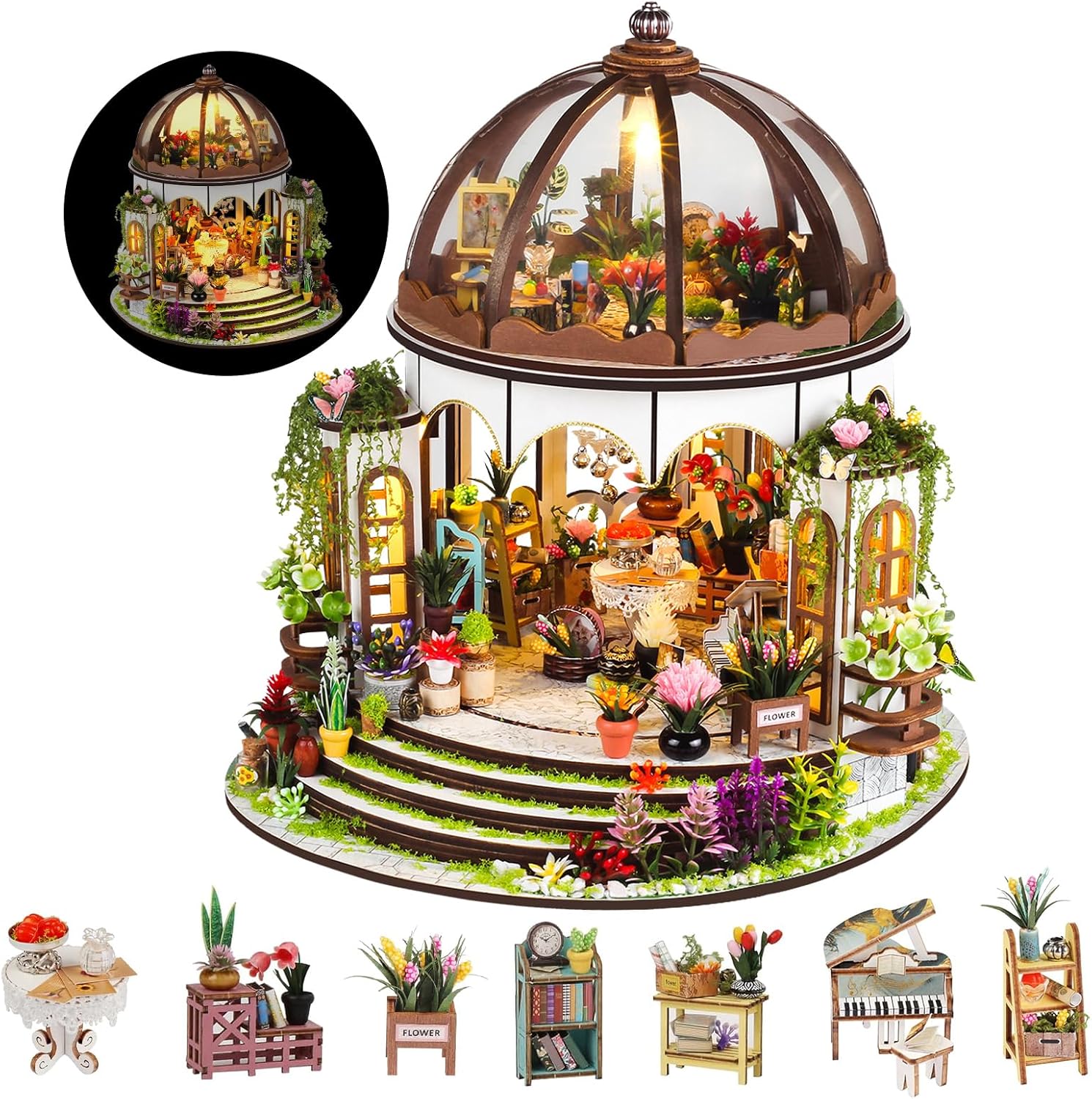 HYUKBI DIY Miniature House Kit with LED Light