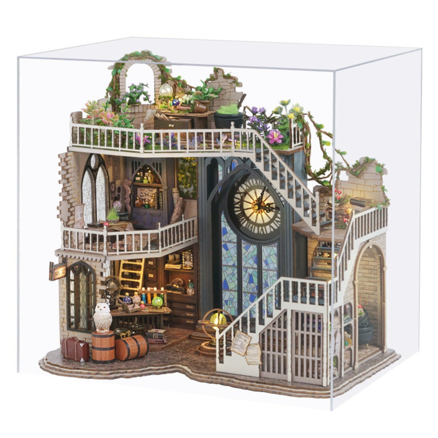 DIY Wooden Dollhouse Miniature Kit with LED-Magic House 