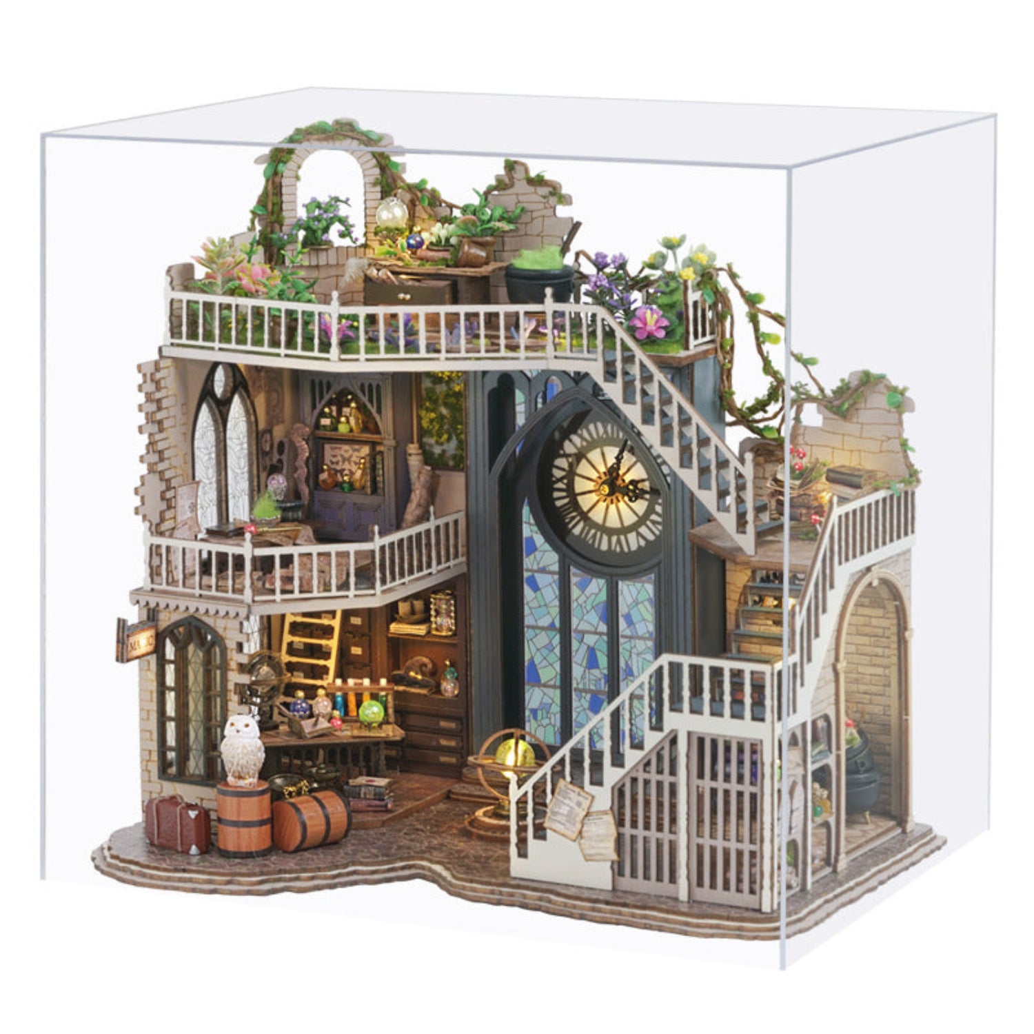 DIY Wooden Dollhouse Miniature Kit with LED-Magic House 