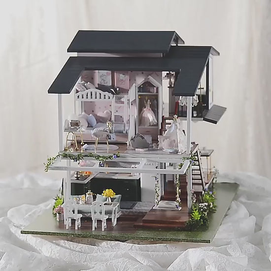 HYUKBI DIY Miniature House Kit with LED Light