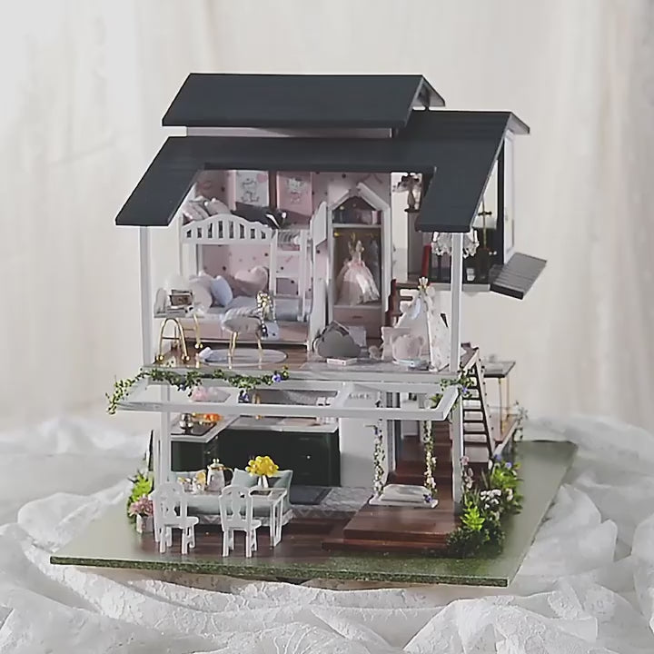 HYUKBI DIY Miniature House Kit with LED Light