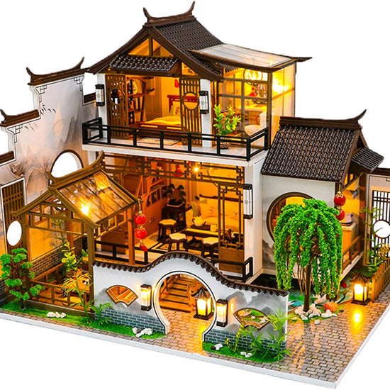HYUKBI DIY Miniature House Kit with LED Light