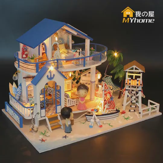 HYUKBI DIY Miniature House Kit with LED Light