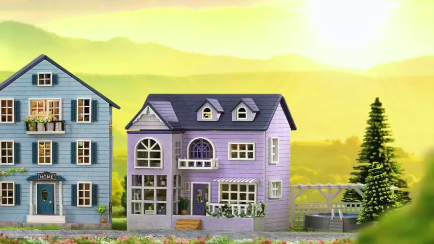 HYUKBI DIY Miniature House Kit with LED Light